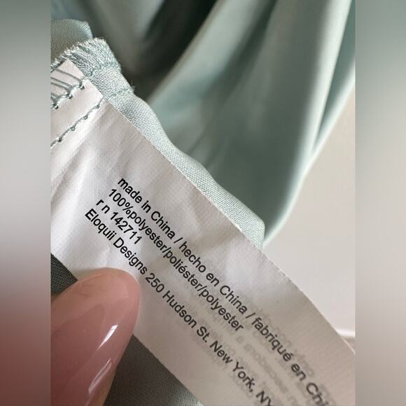 Eloquii Asymmetrical Satin Dress – Size 24 – Seafoam Green Plus Size Dress - Picture 4 of 6